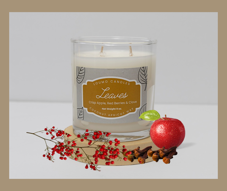 Fall Candle - 8 oz. - Leaves - Crisp Apple, Red Berries & Clove