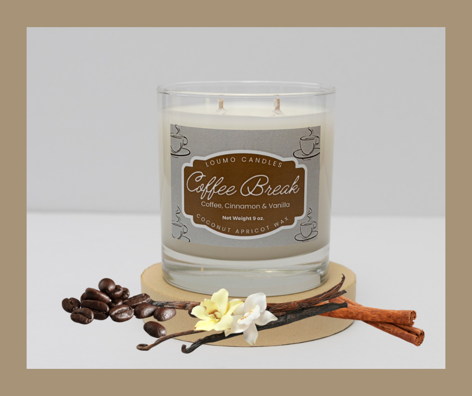 Fall Candle - 8 oz. -Coffee Break - Coffee, Cinnamon & Vanilla