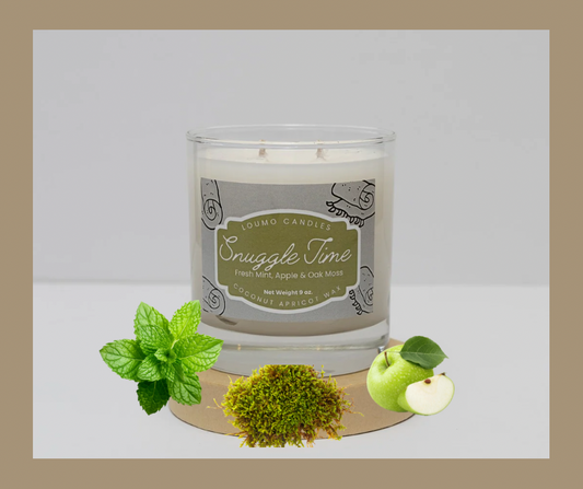 Fall Candle - 8 oz. - Snuggle Time - Fresh Mint, Apple & Oak Moss