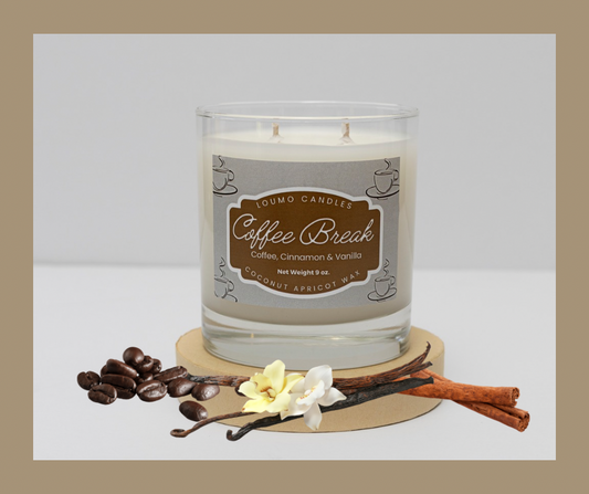 Fall Candle -  8 oz. -Coffee Break - Coffee, Cinnamon & Vanilla
